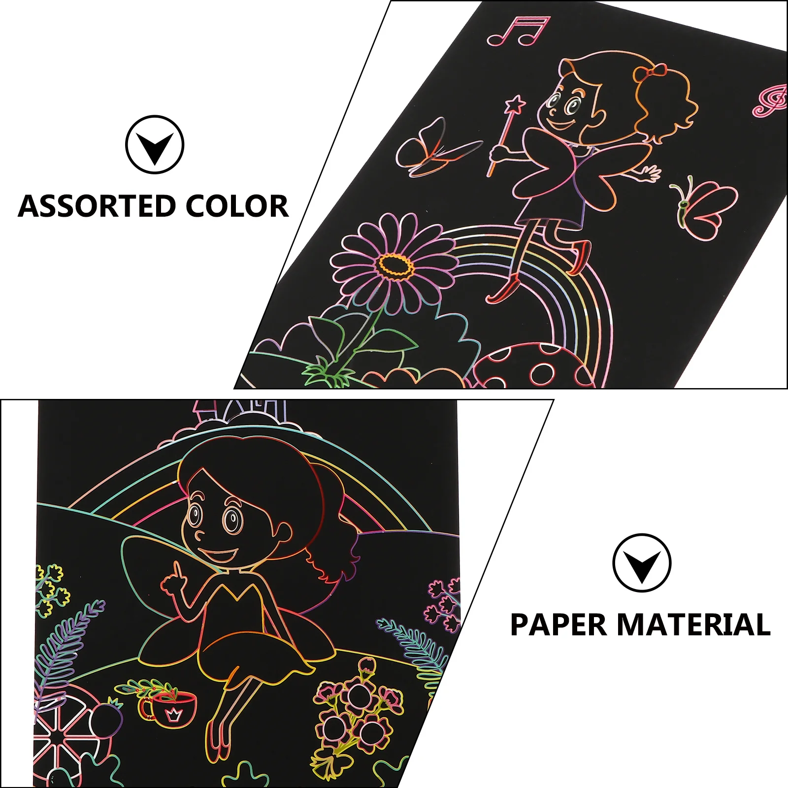 1Set Scratch Painting Paper DIY Graffiti Tool Creative Drawing Activity for Adults Scratch Off Cards Hand Painted