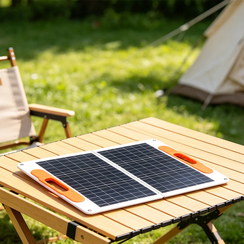 80W 10A Portable Solar Panel Foldable Monocrystalline Charger Controller USB PD DC Port For Camping RV Boat Outdoor- Gear Kit