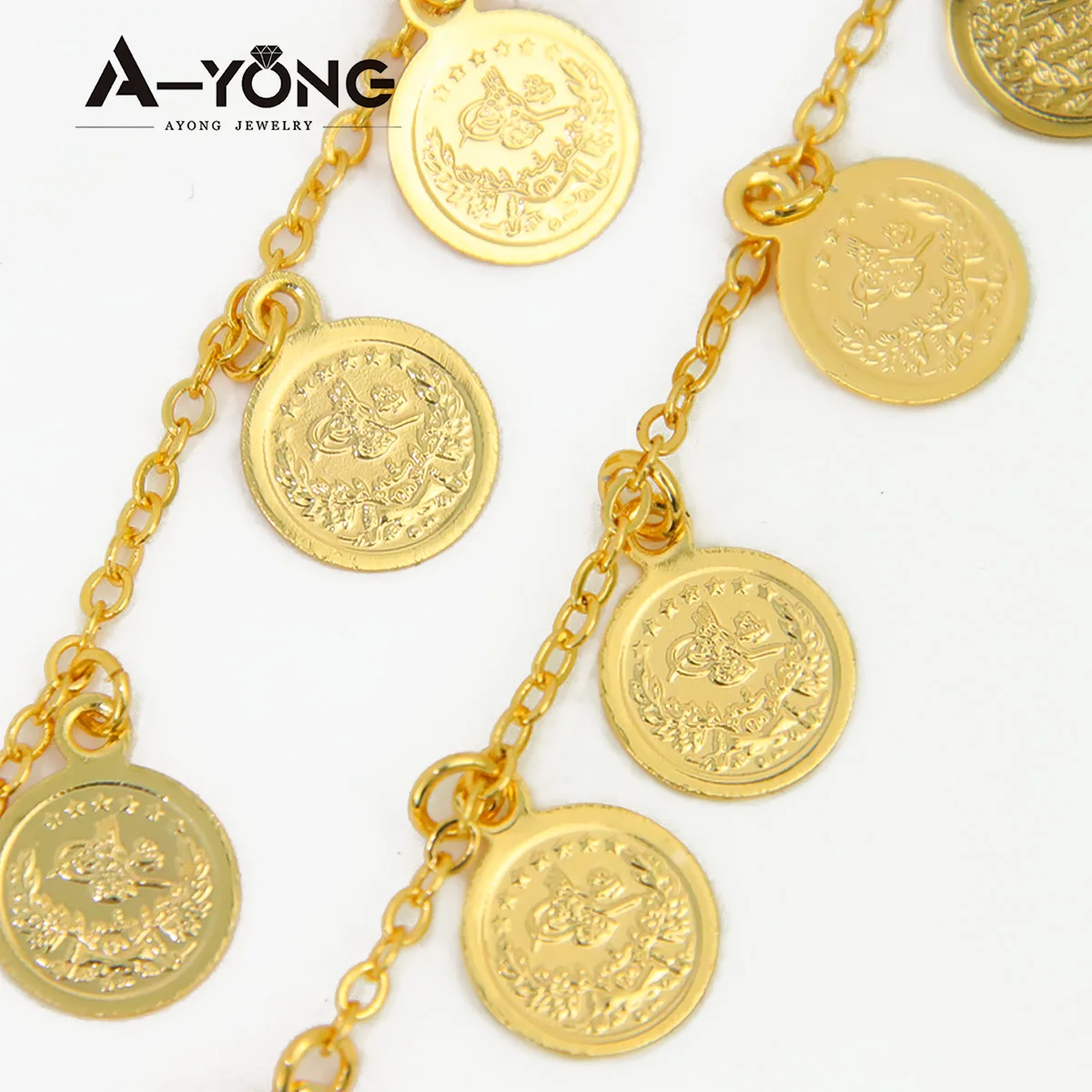 Turkish Gold Coins Dangles Earrings 18k Gold Plated Arabic Design Drop Earring Dubai Islamic Women Fashion Jewelry Gifts view 4