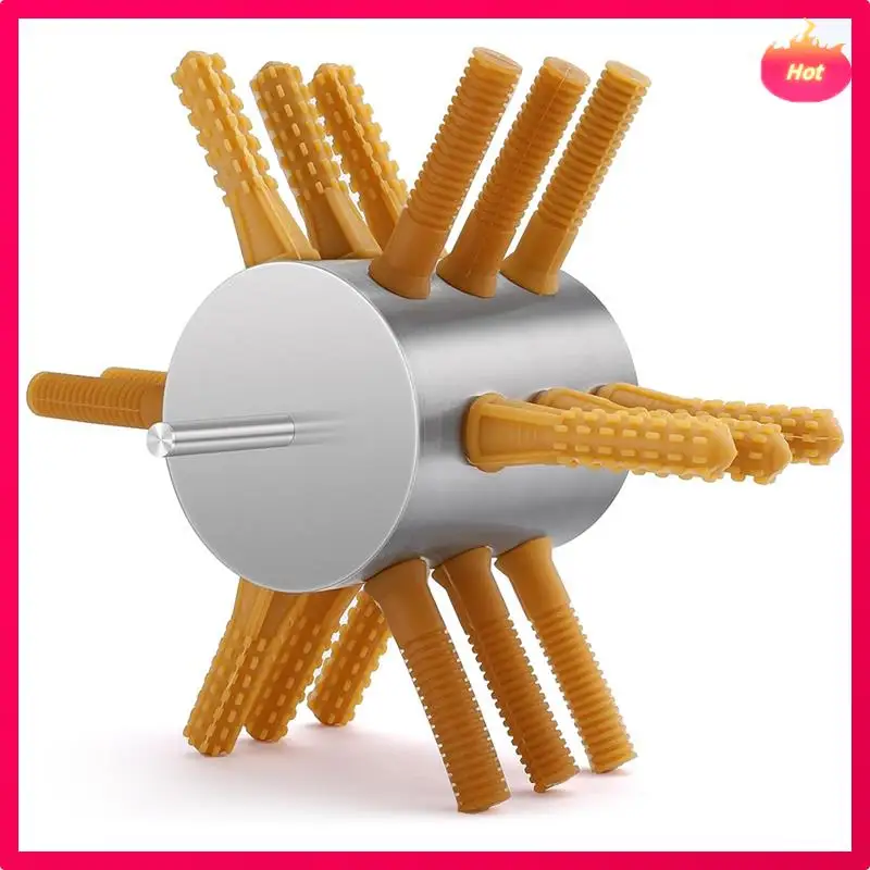 AD-1 PCS مزيل الدواجن من الريش، 18 إصبعًا جديدًا، فضي وبني 0.4 بوصة مثقاب ناتف الدجاج، آلة ناتف الدواجن