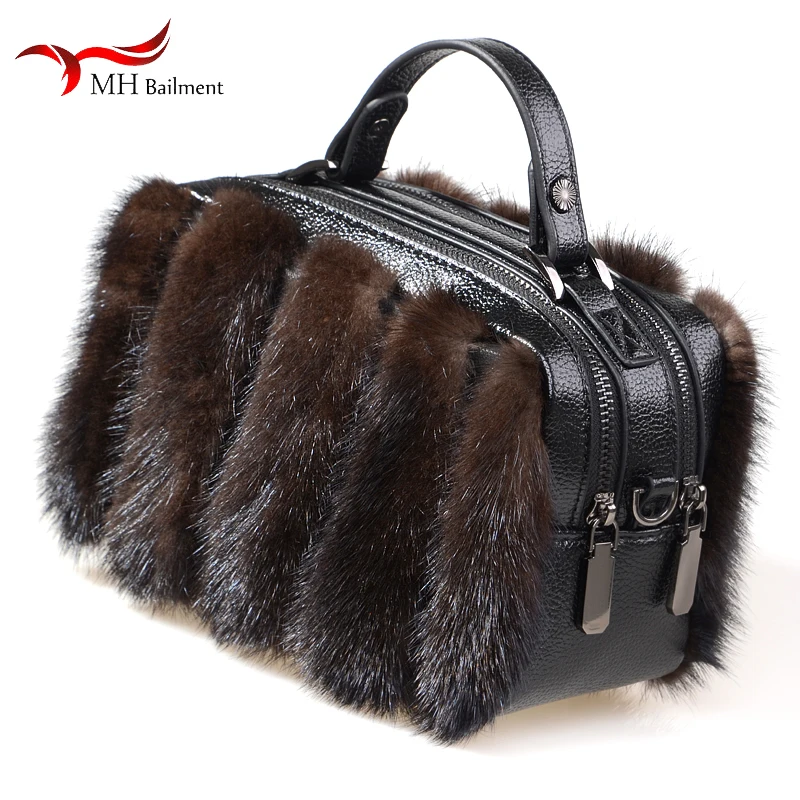 Women\'s New Mink Fur Bag Winter Luxury Elegant Handbags Ladies Fashion Banquet Bag Ladies Handbag Brand Evening Bags Ladies