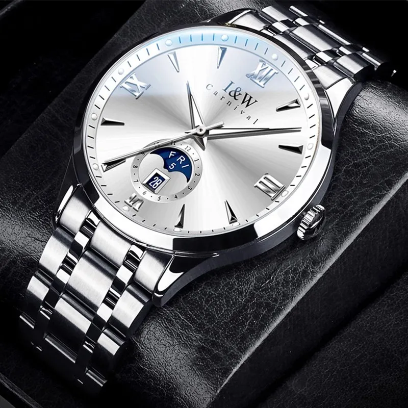

CARNIVAL Brand Mechanical Watch Luxury Sapphire Calendar MIYOTA Movement Automatic Wrist Watches Waterproof for Man Reloj Hombre