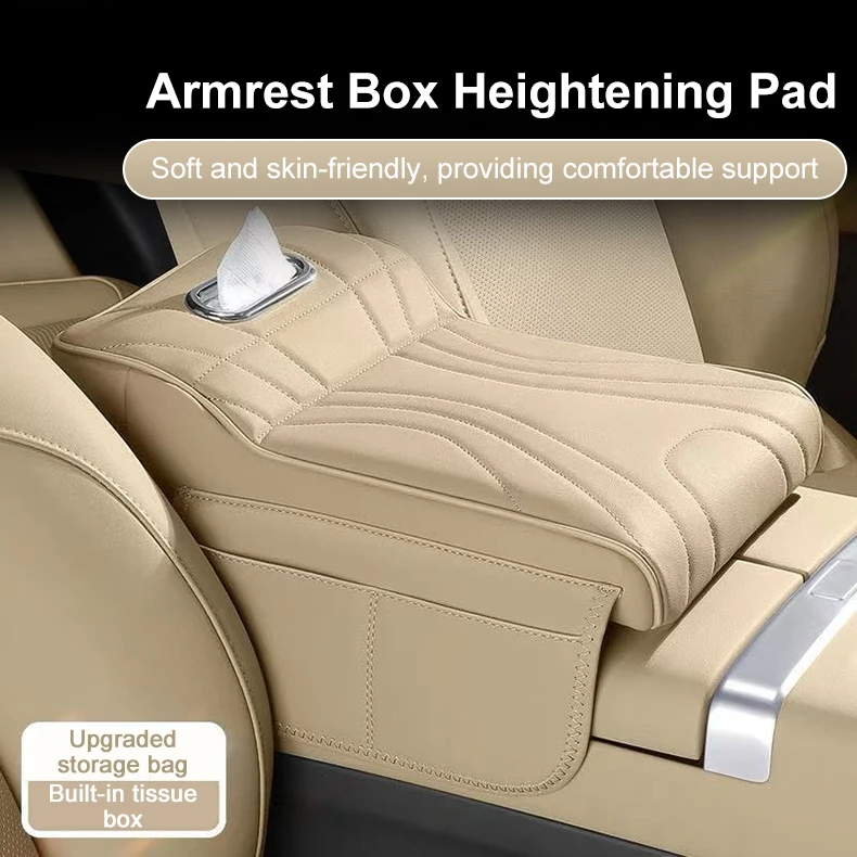 For Leapmotor C10 2024 2025 2026 Armrest Box Height Increase Pad Leather Protective Cover Tissue Storage Bag Car Accessories