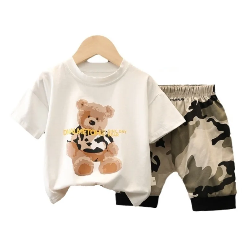 New Summer Baby Girls Clothes Suit Children Boys Casual Cartoon T-Shirt Shorts 2Pcs/Sets Toddler Fashion Costume Kids Tracksuits