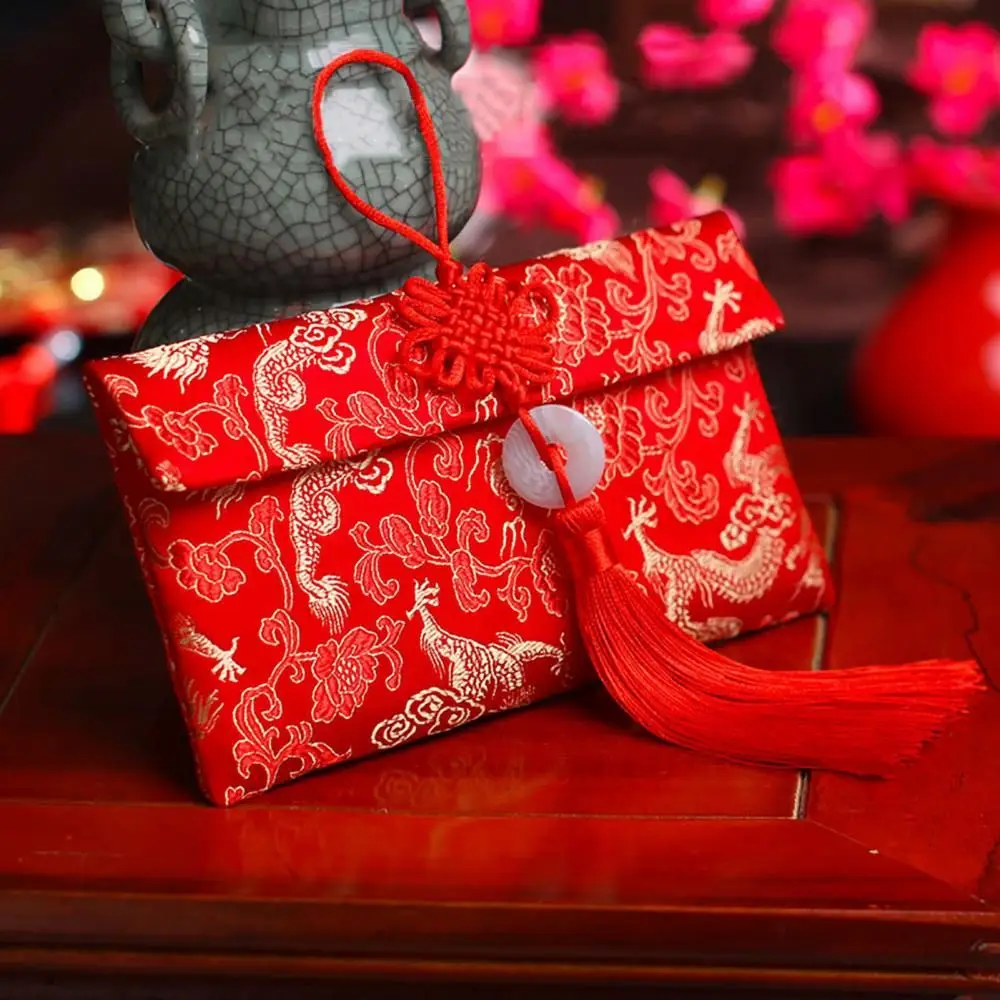 

Brocade Cloth 1pcs Spring Festival Party Gift Chinese Wedding Best Wishes HongBao Money Bags Red Envelope Red Packets