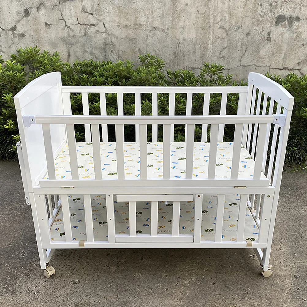 

4 Pcs Crib Casters Baby Wheels Rod Replacement Furniture Pu Rubber Coating Bed Dining Room Chair Brake
