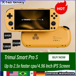 Trimui Smart Pro S Handheld Game Console 4.96'' IPS Screen Linux System Joystick RGB Lighting Retro Video Game Smartpros Gifts