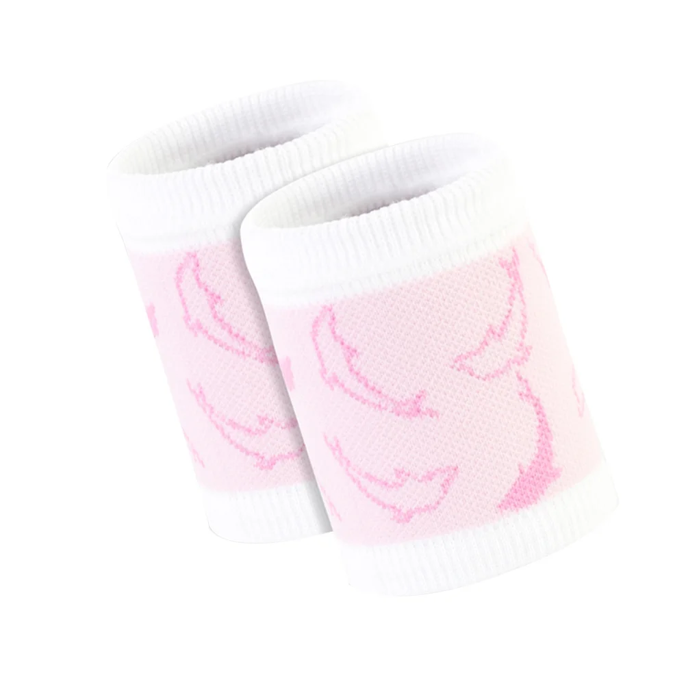 

Pair of Sweat Absorption Wristbands Breathable Compression Wrist Brace for Pink Fitness Sports Wrist Guard