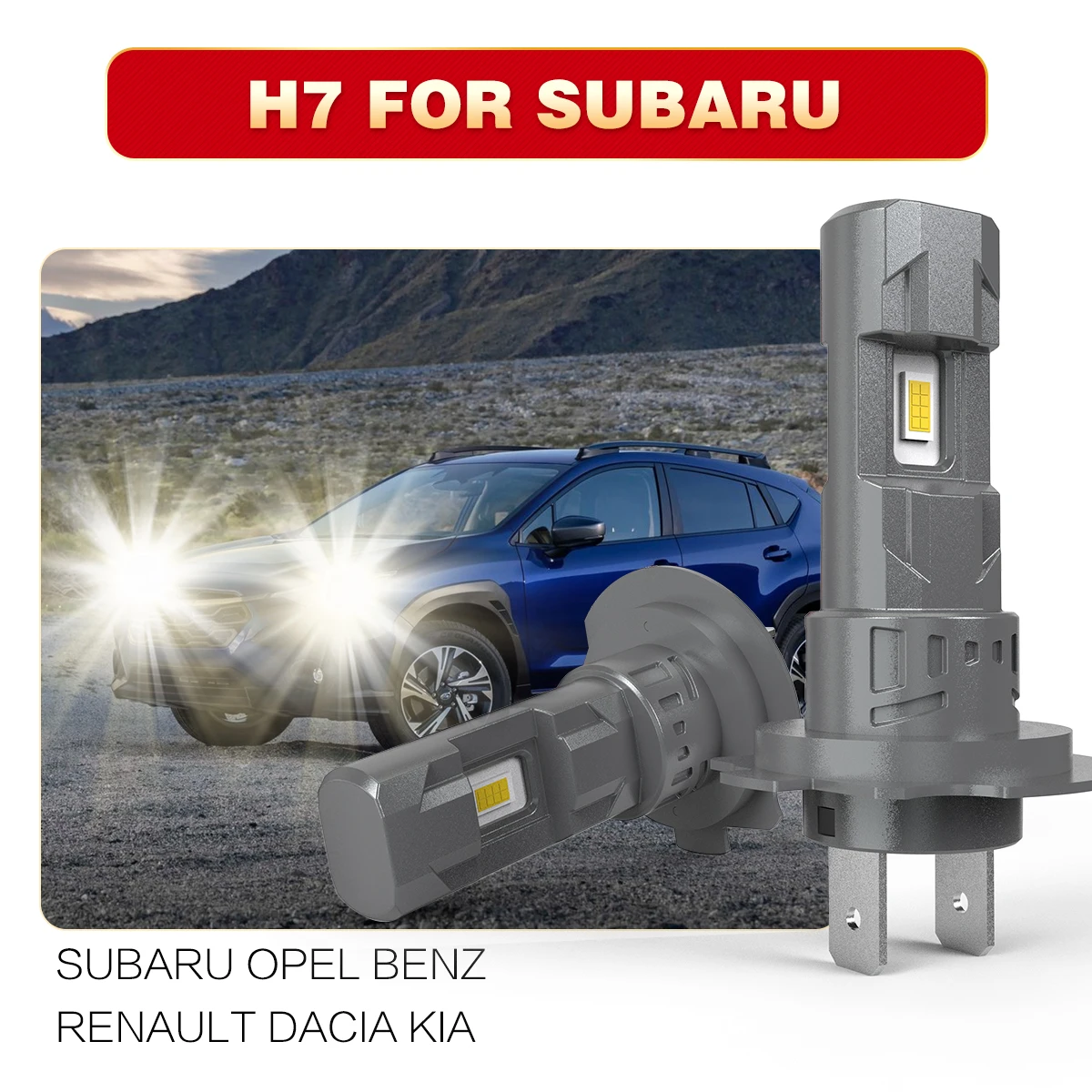 

AUHSSAN 2x New H7 Led Headlight Canbus Car Bulb 6000K White Fog Light Moto Diode Lamp 55w For SUBARU OPEL BENZ RENAULT DACIA KIA