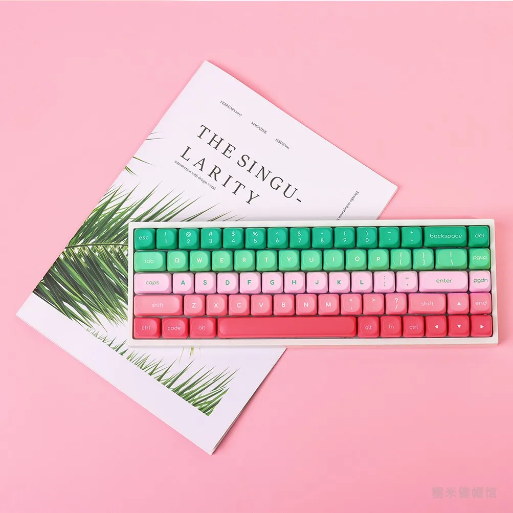 

Minimalist Spring Gradient Keycaps MOA Profile MX-style PBT Dye Sublimation Keycap For MX Mechanical Gaming Keycap wooting