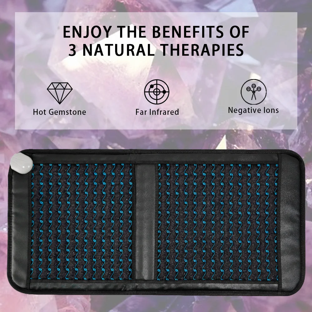 Amethyst Tourmaline Crystal Body Heating Massage Pad Far-Infrared Therapy PEMF Pulse Magnetic Field Therapy Energy Recovery