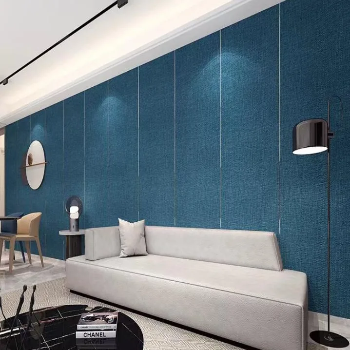 نسيج حائط من الكتان السميك ذاتي اللصق بلون سادة لغرفة المعيشة وغرفة النوم يتميز باللوح الأمامي على الحائط ومقاوم للرطوبة ومضاد للرطوبة #4