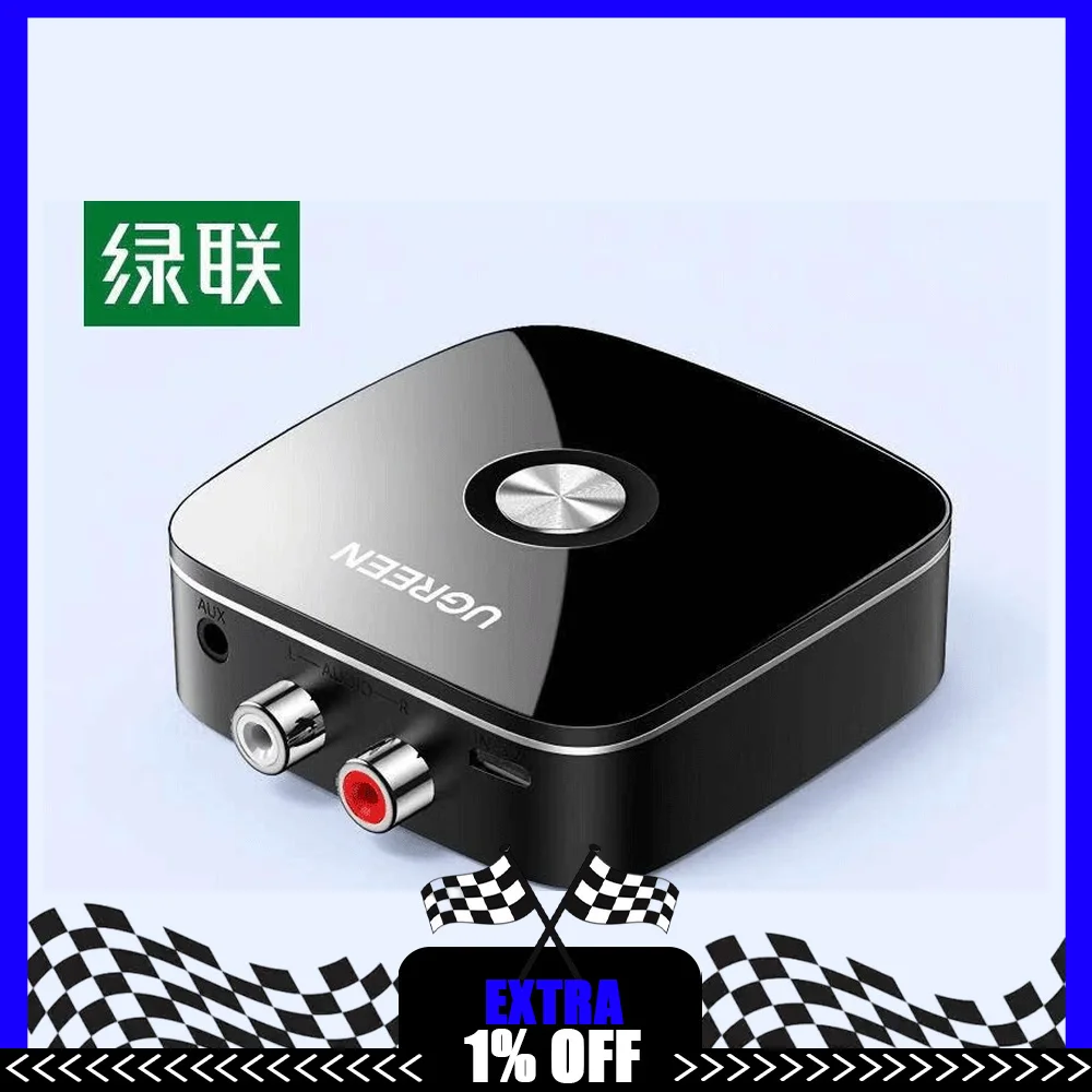 UGREEN CM106 40759 Bluetooth 5.1 Audio Receiver with aptX HD 3.5mm AUX and 2 RCA Outputs for Car and Home Speakers