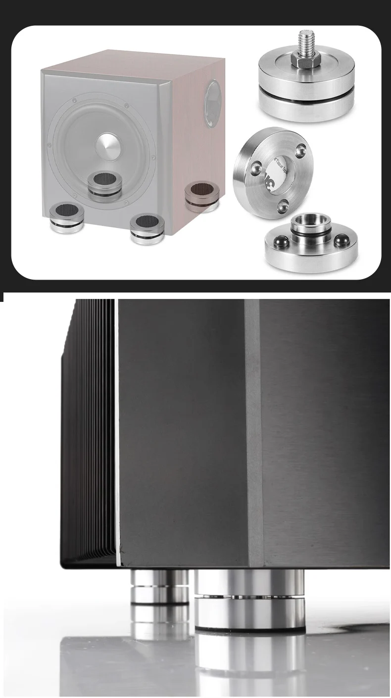 Hifi m8 spike xssh audio audiophile lautsprecher cd verstärker ständer aluminium edelstahl isolation fuß spike schock dämpfung pad – Detail 13