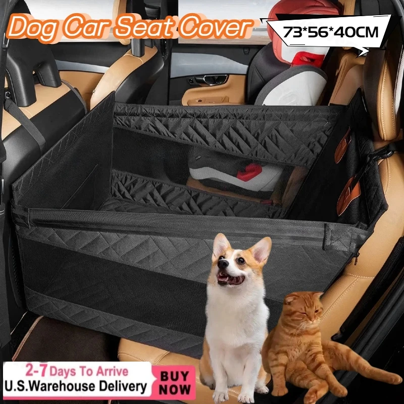 

Convertible Back Seat Extender Dog Car Seat Cover Waterproof Dog Hammock Backseat Protector with Mesh Window for Cars Trucks SUV