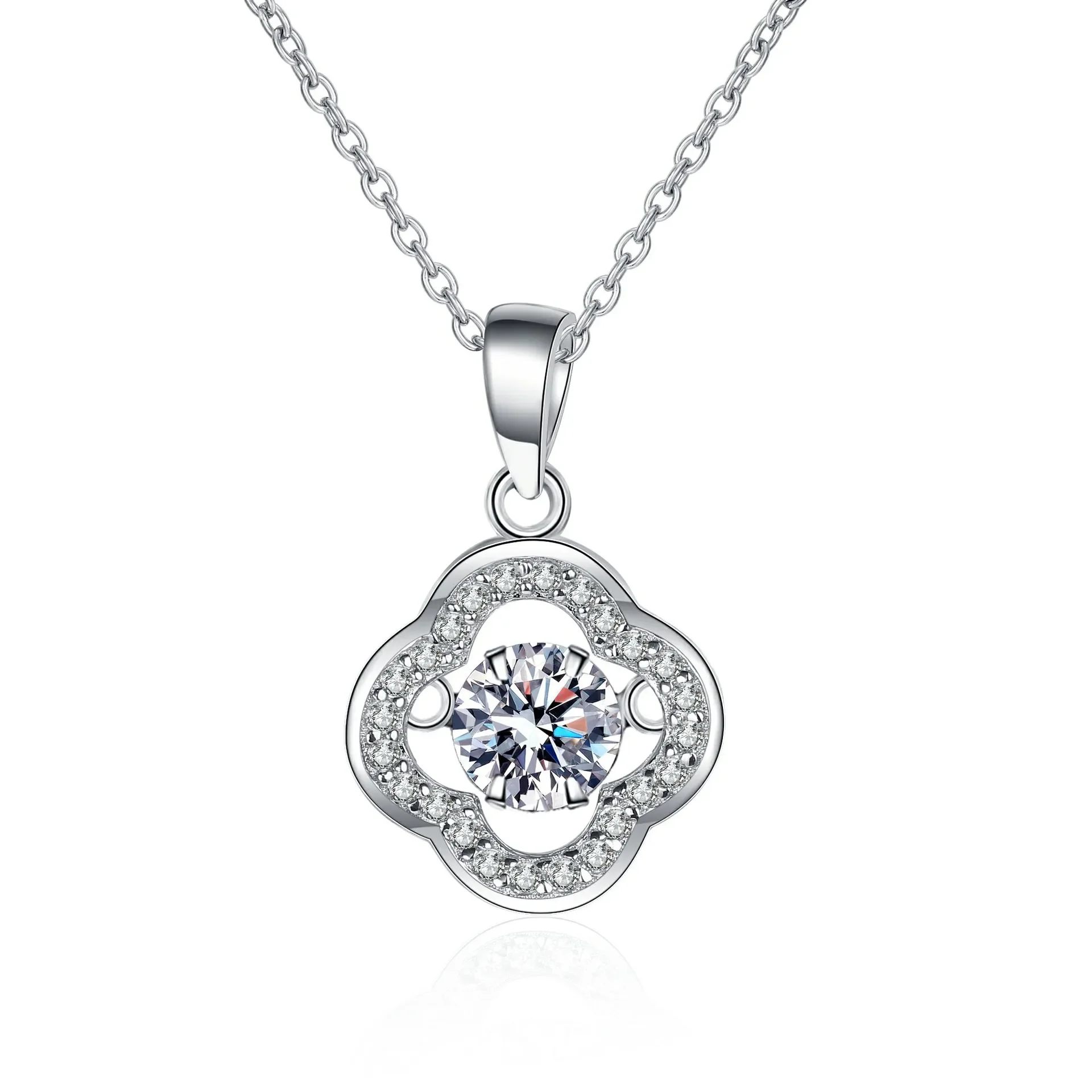 Luxury Platinum Pt950 Lace Hollow Pendant for Women Small Fresh Net Red Models Moissanite Diamond Necklace Fine Jewelry Gift