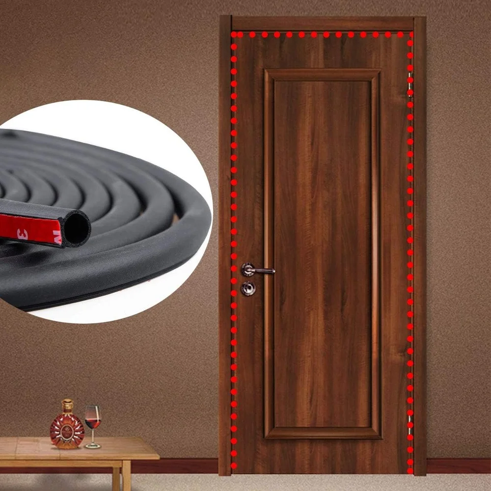 19.7ft الطقس تجريد ختم الأبواب النوافذ ذاتية اللصق الحد من الضوضاء كفاءة في استخدام الطاقة العزل فجوة كبيرة 5/16 إلى 11/20 #5