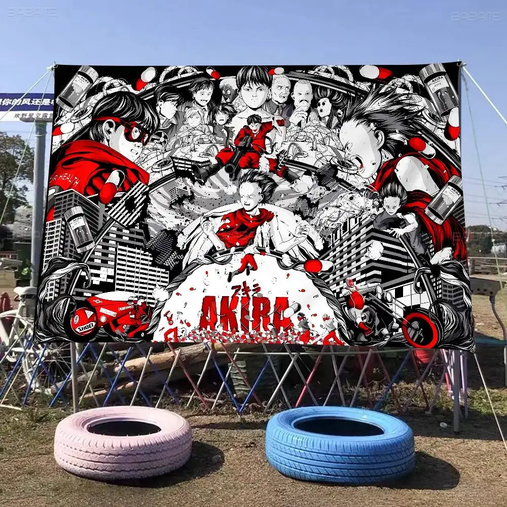 Anime Akira Retro Creative Pattern Hanging Flag Polyester Printed Banner Hand Pulled Flag