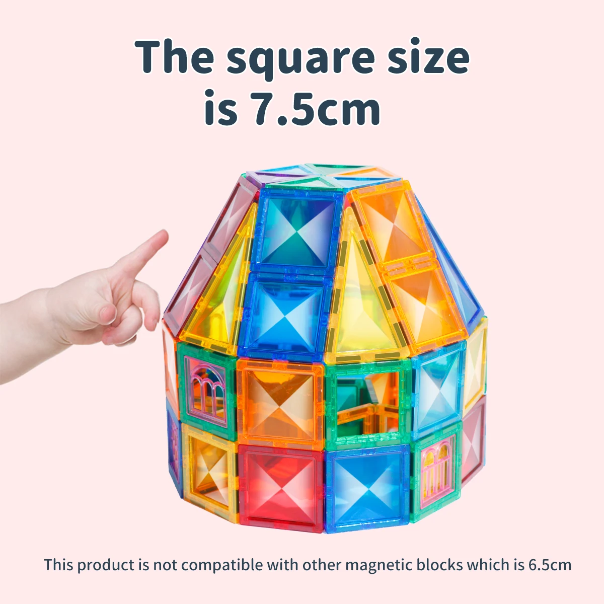 Romboss Colorful Diamond Surface Magnetic Building Block Toy for Kids Big Size Magnetic Tiles Sets Montessori Educational Toys