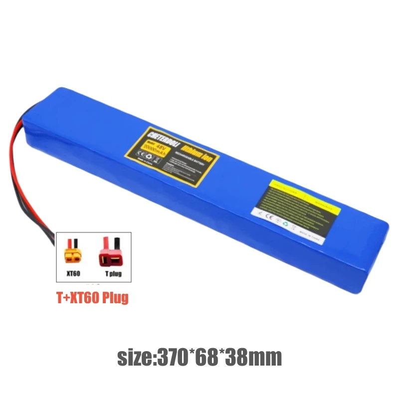 ALEVIY 48V 14Ah 13S3P suitable for 500W-7500W electric commuting tool battery, DC-T plug 18650 rechargeable lithium battery pack