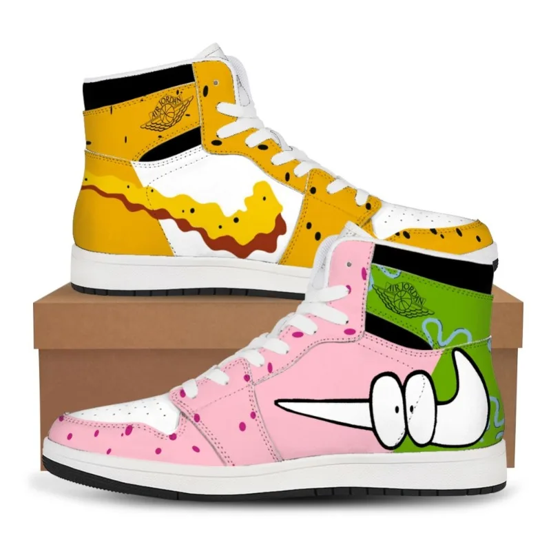 Modne trampki SpongeBob figurka Anime Patrick gwiazda Cosplay mężczyźni kobiety buty sportowe chłopcy dziewczęta wysokie moda z najwyższej półki