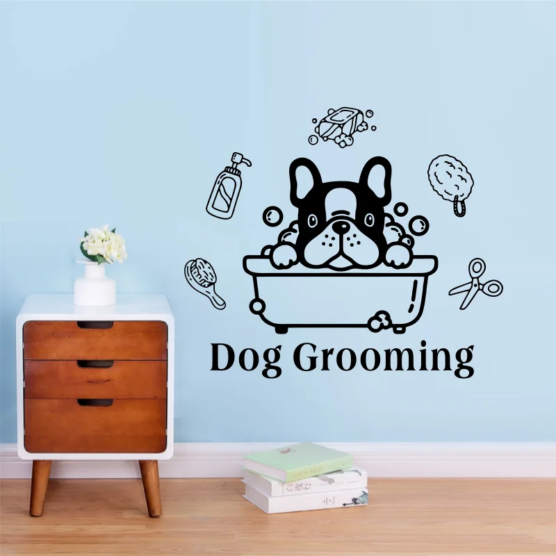 Dog Grooming Quote Wall Decal Sticker Bedroom Home Room Art Vinyl Inspirational Decor Cute Animals Puppy Pet Sticker #35