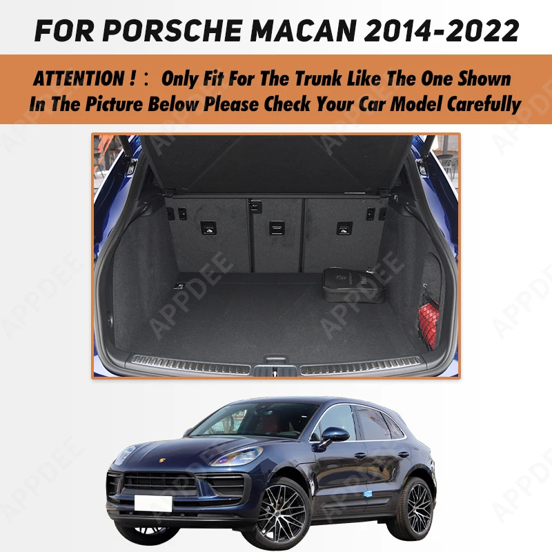 Auto Full Coverage Trunk Mat For Porsche Macan 2014-2022 21 20 19 18 17 16 15 Car Boot Cover Pad Interior Protector Accessories