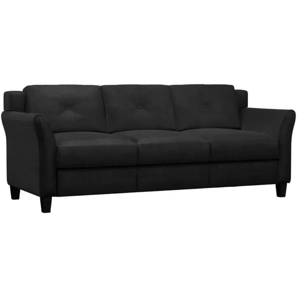 

Microfiber Upholstery Living Room Sofa in Black