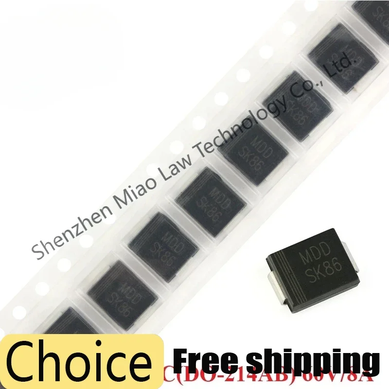 100/10pcs SS86 SMC SK86 SK84C SMD SS860 DO-214AB 60V/8A 쇼트키 다이오드 정류기 새로운 원본