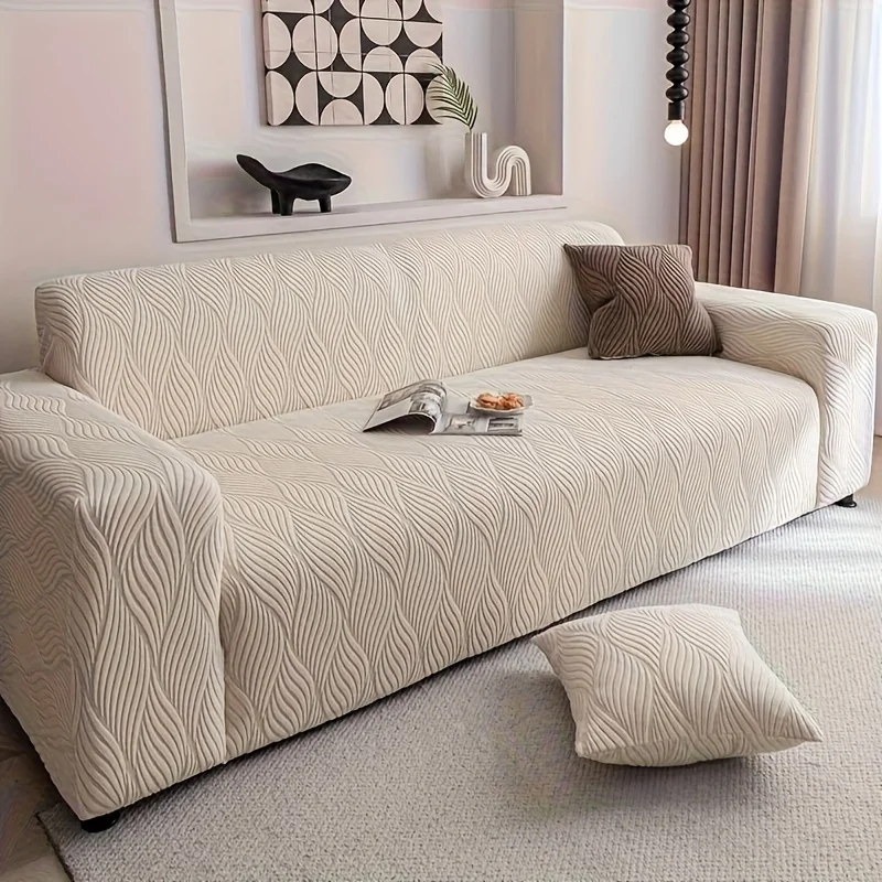 

1pc of Contemporary Jacquard Sofa Cover, Made of Elastic Polar Fleece with an Artistic Design, Slip-Resistant And Long-Lasting,