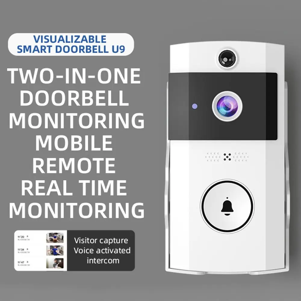 Waterproof Visual Intercom Doorbell Wireless Home Security Front Door Camera Solar Power 2-Way Intercom Smart Home Doorbell