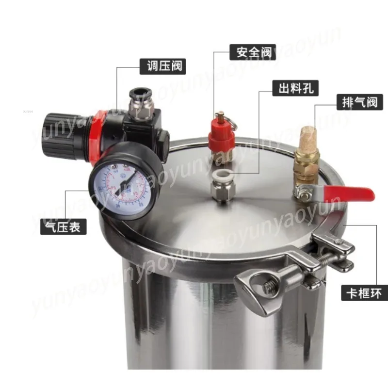 Stainless Steel Glue Dispensing Bucket Industrial Pressure Tank Glue Storage Container Card Frame Type