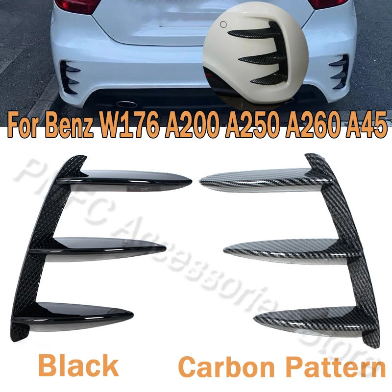 

PMFC для Mercedes, для Benz W176, A200, A250, A260, A45, AMG, 1 пара, автомобильный черный углеродный узор, сплиттер заднего бампера, спойлеры, Canard