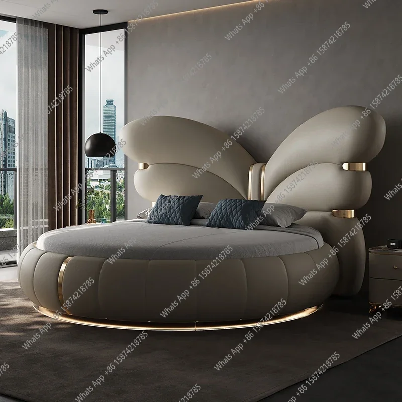 

J Italian Modern Double Bed High Quality Design Aesthetics Princess Lounge Sleeping Bed Bedroom Wedding Muebles Home Furniture