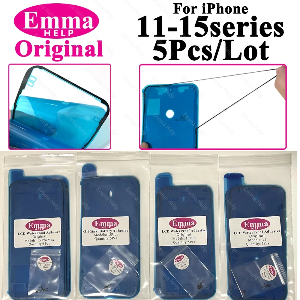 5Pcs adesivo impermeabile per iPhone 13 12 11 Pro Max 14Plus 3M adesivo LCD Screen Frame Seal riparazione adesivo accessori iphone