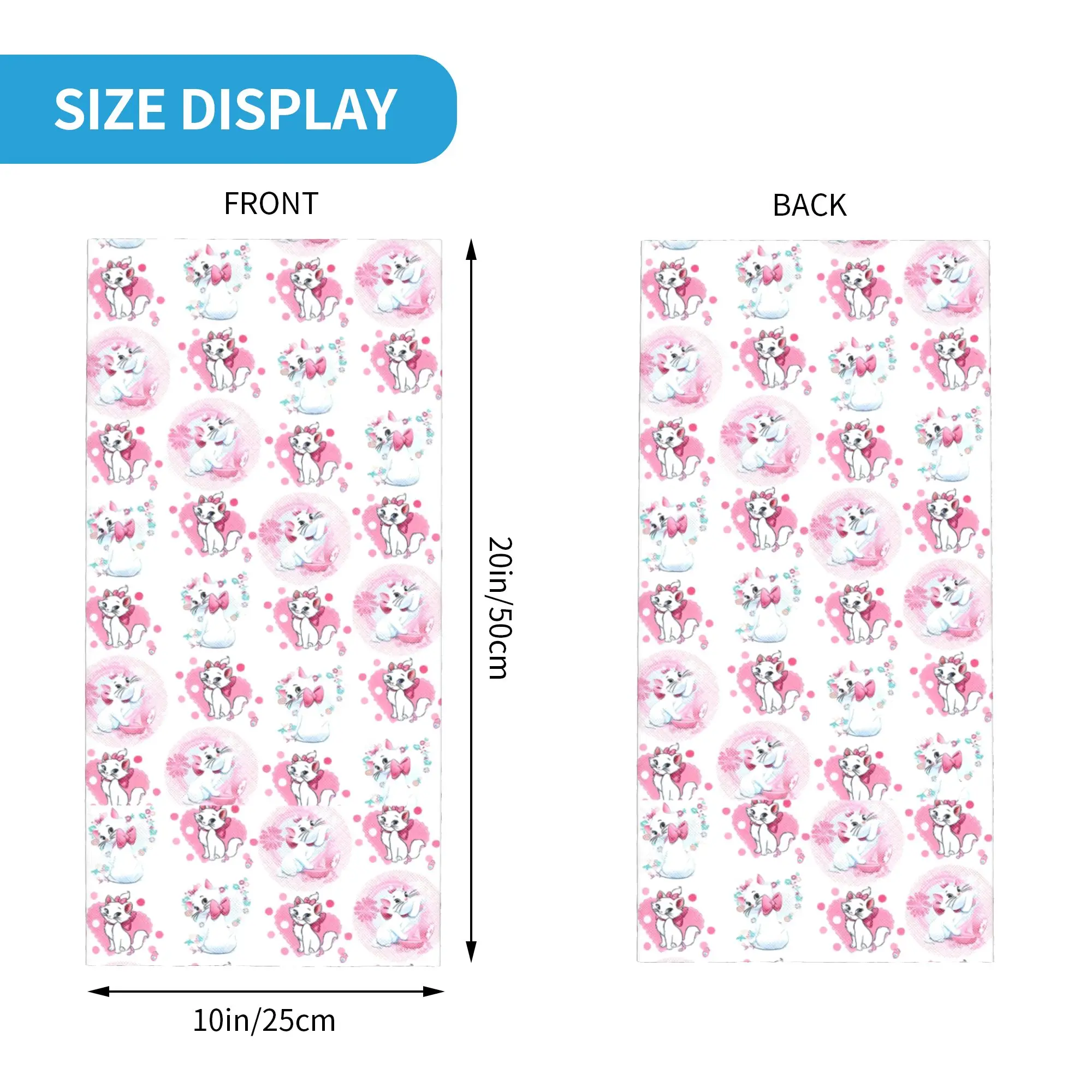 Custom Cute M-Marie Cat Bandana Neck Warmer Men Women Winter Hiking Ski Scarf Gaiter Cartoon Face Cover