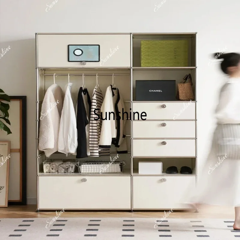 Wardrobe Metal Storage Cabinet Closet Organizer Dressers For Bedroom Furniture  Display Cabinet Living Room CabinetsY