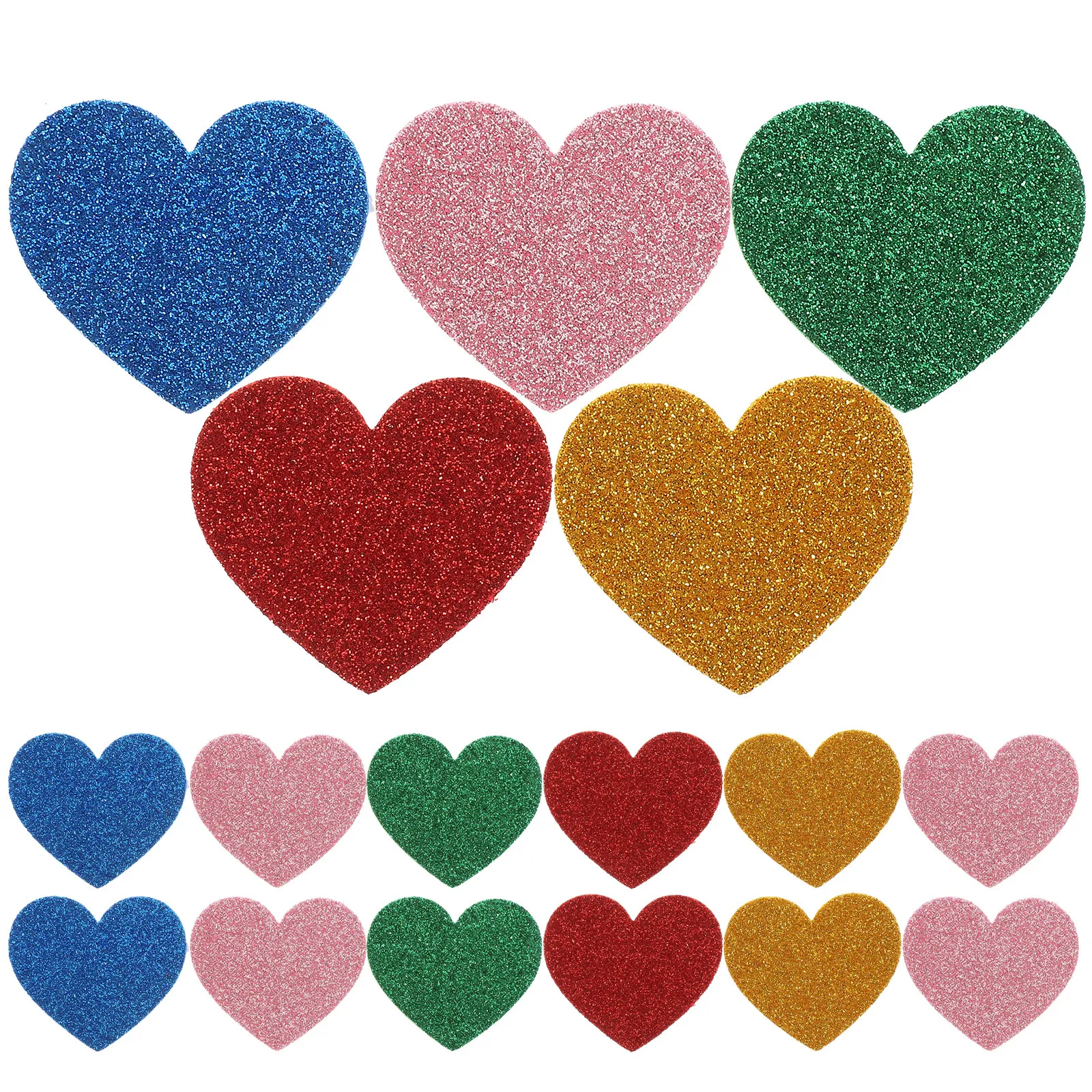 15Pcs Foam Heart Stickers Colorful Self Adhesive Eva Craft Stickers for Scrapbooks Storage Boxes Doors Windows Cabinets