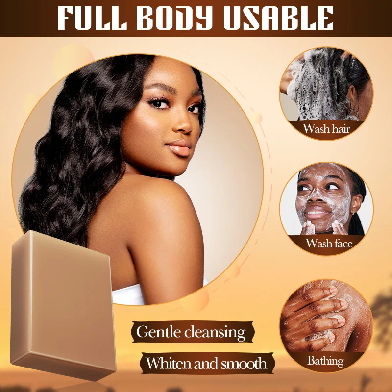 SADOER صابون أسود مصنوع يدويًا من الزيوت العطرية الأفريقية، صابون عالمي مصنوع يدويًا لتنظيف الجسم