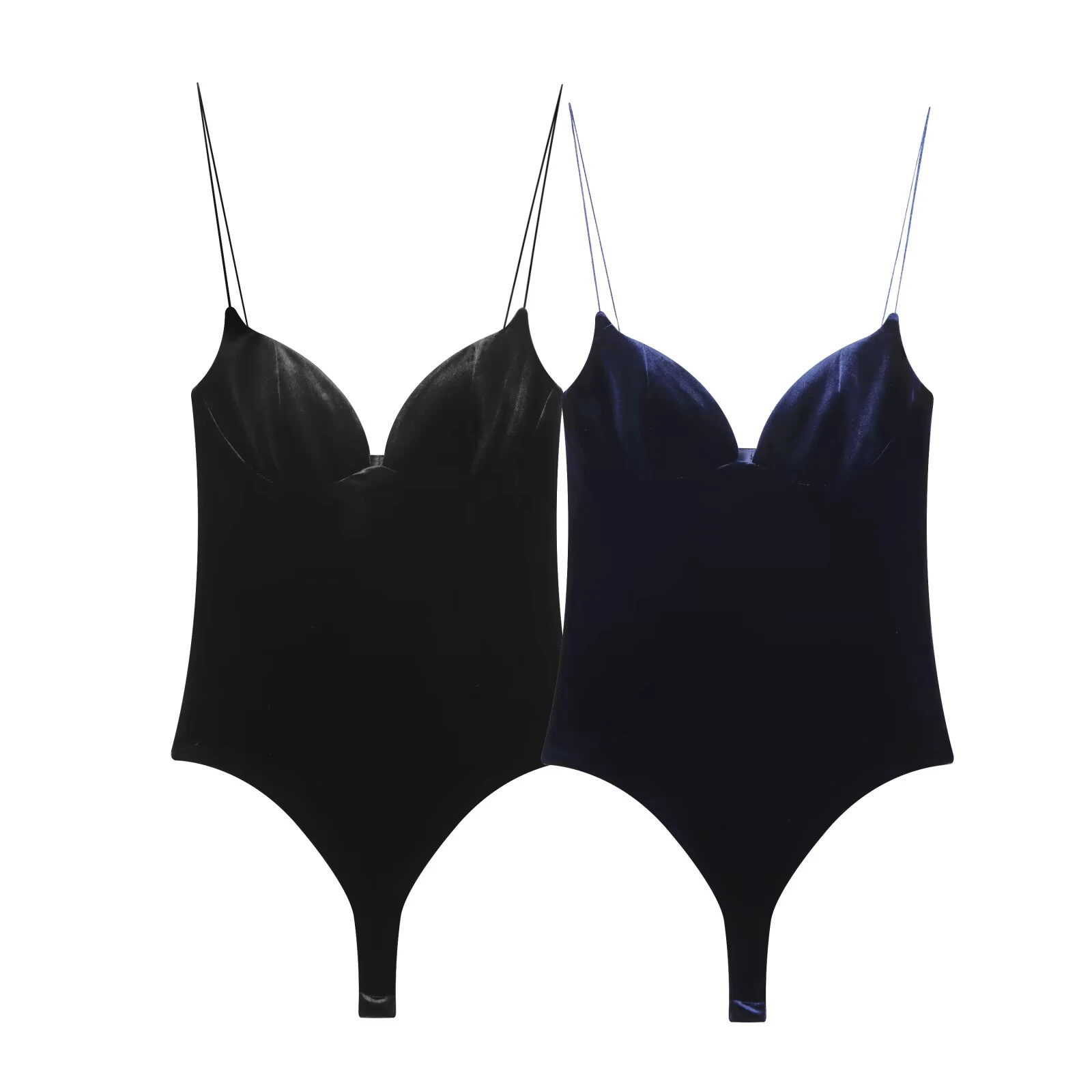 

European and American style 2025 winter new women's clothing design versatile velvet suspender jumpsuit