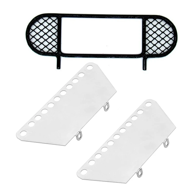 Metal Front Bumper Anti-Collision Guard Net Middle Fence Grid Camel Trophy With Metal Pedal Side Plate Slider