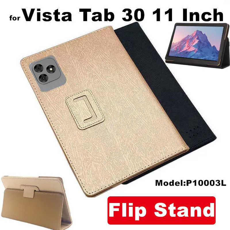 

for iTel Vista Tab 30 Tab30 11 Inch 2024 P10003L Silk Pattern Leather Cover Flip Foldable Stand Full Body Protective Case