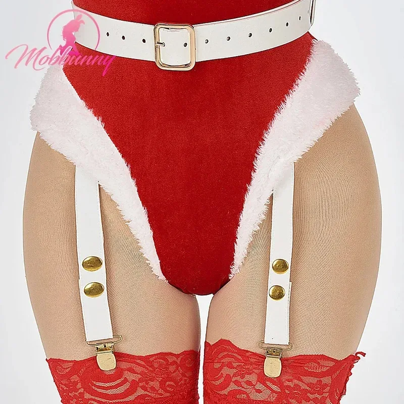 LCK01 MOBBUNNY النساء عيد الميلاد مجموعة الملابس الداخلية 2B تأثيري حلي ارتداءها الأحمر مع كيب قصير وقفازات الفخذ SocksYh1@!