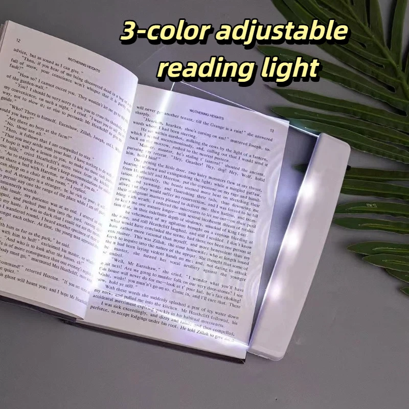 

Лампа для чтения Ravel, перезаряжаемая прозрачная светодиодная плоская лампа для чтения с регулируемой панелью, 3-цветная лампа с таймером, полная страница