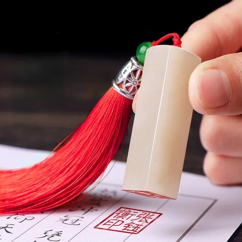 

Portable Stone Custom Personal Stamps Clear Office Name Stamp Chinese Calligraphy Painting DIY Logo Name Seal Stempel Gift Box