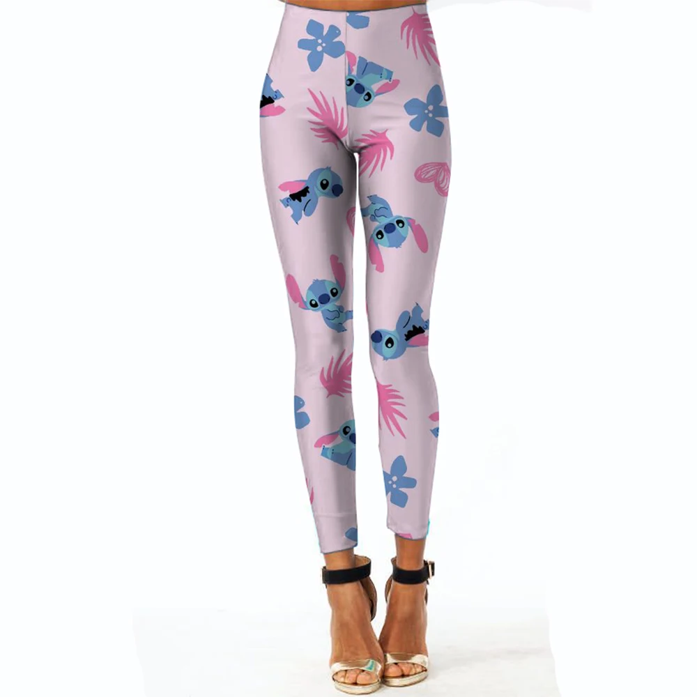 Collants de sport de Yoga imprimés Disney Stitch, pantalons de course pour femmes, collants Sexy de levage des hanches, pantalons Push Up de gymnastique