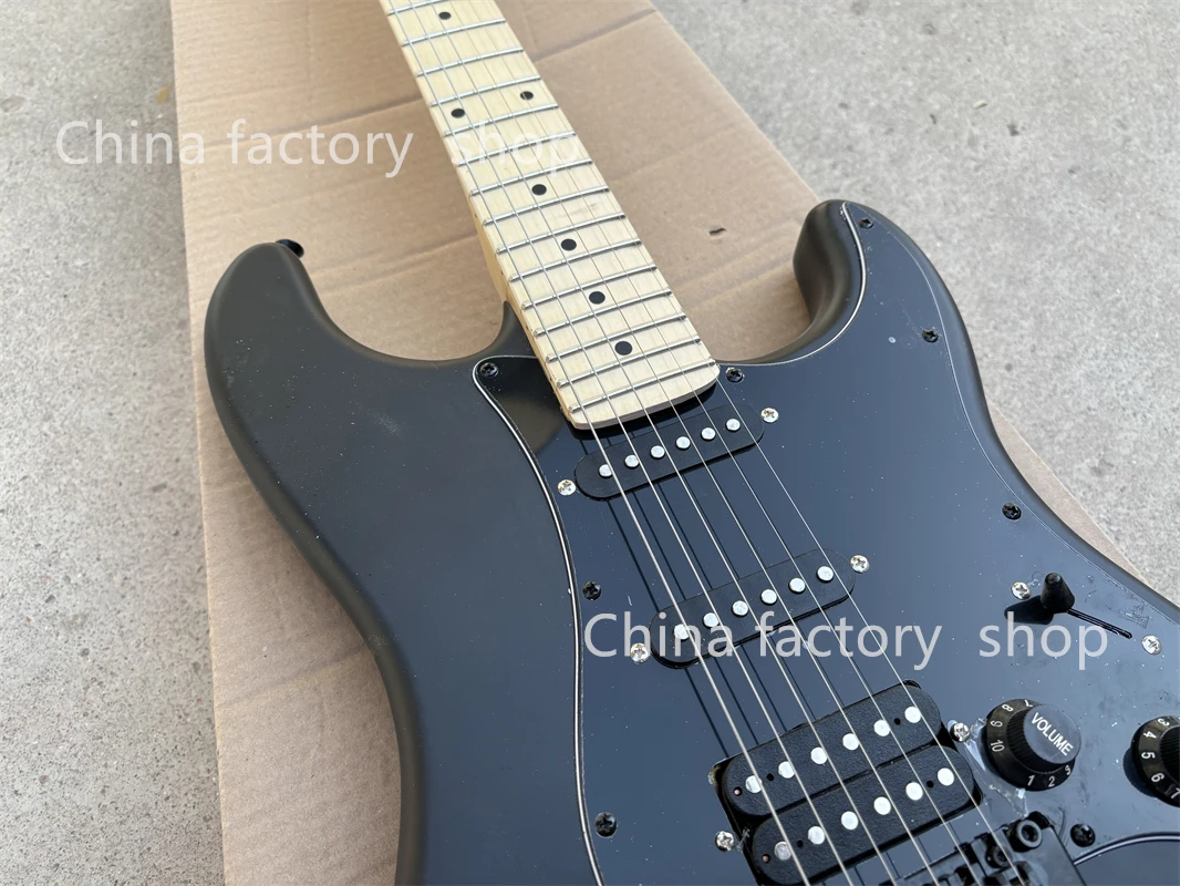 2023 New!!! Magic Matte Black Color ST Electric Guitar, Solid Body ,maple Fretboard, Black PickGuard ,SSH Pickups