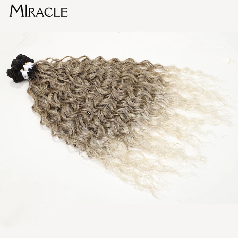 6PCS Hair Extensions 24-28\'\' Hair Weave Bundles for Women Daily Cosplay Synthetic Ombre Blonde Fake Hair Weaving Hairpieces