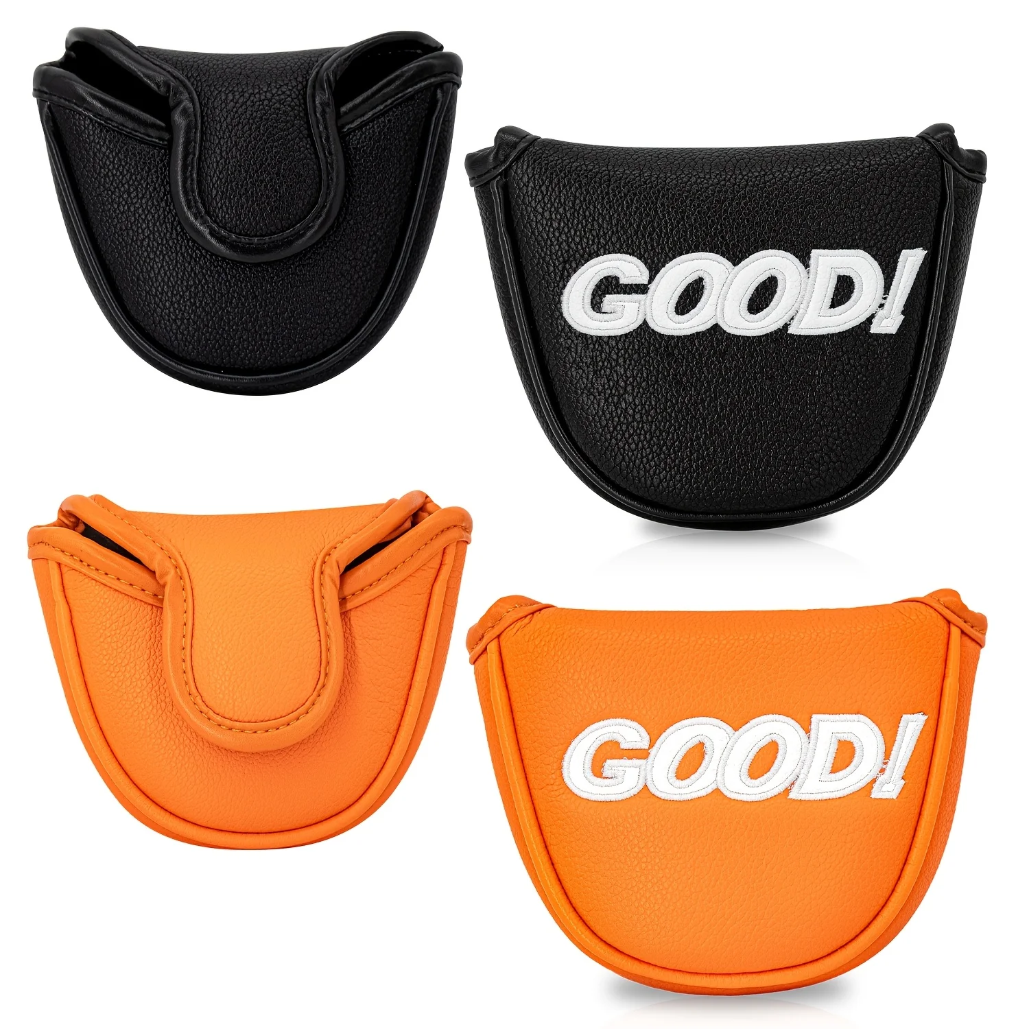 

1pc Golf Mallet Putter Cover, Semi-Circular Head Cover, PU Material, Compatible with Most Brands