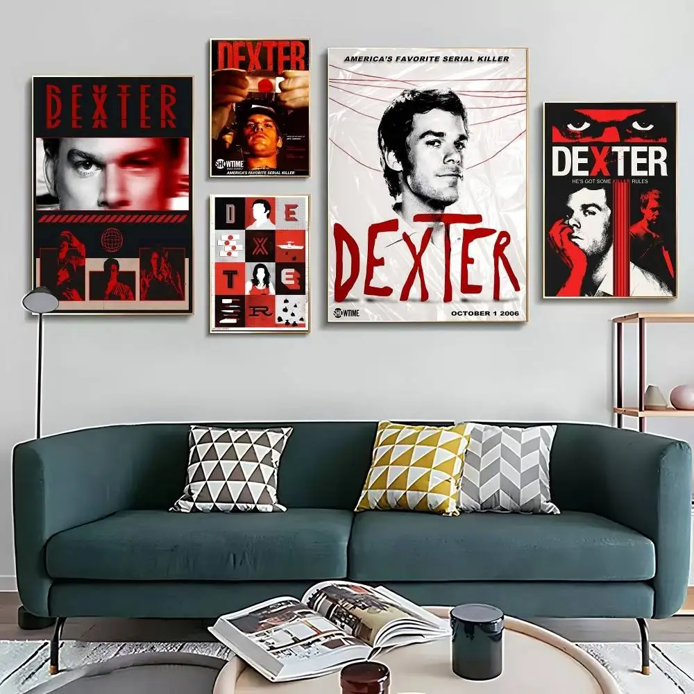 D-Dexter Michael C.Hall Classic TV Posters Kraft Paper Vintage Poster Wall Art Painting Study Aesthetic Art Wall Stickers